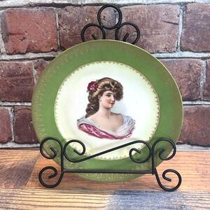 Antique Royal‎ Vienna Portrait Plate Beehive Mark Signed G. Bonfits 1890s
